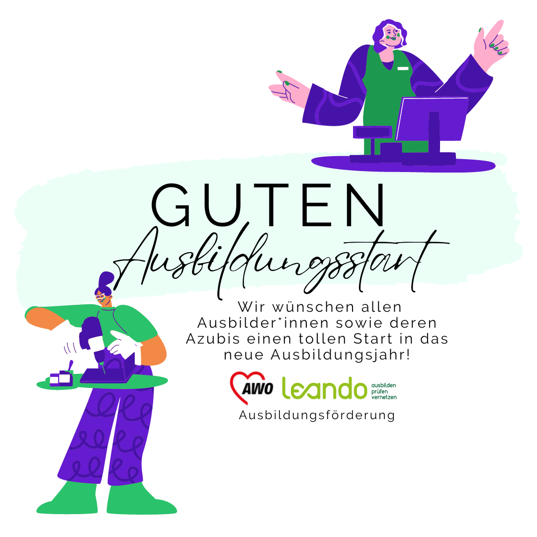 Banner mit guten Wünschen für den Ausbildungsstart